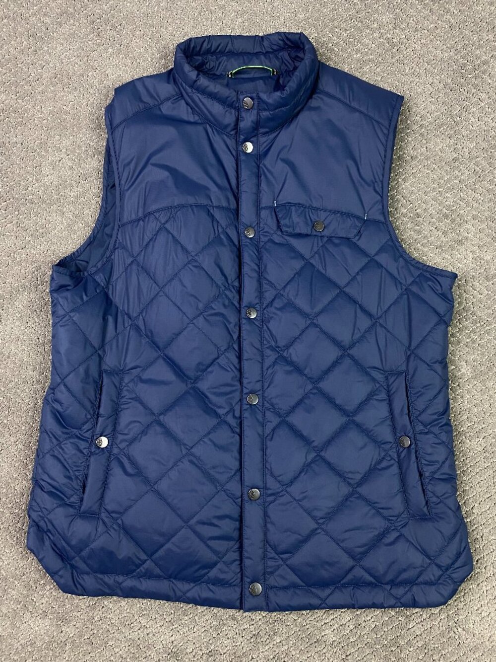 Stio Skycrest Insulated Vest Mens Medium Mountain Shadow Blue Pertex Puffer